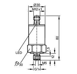 Elektroninen paineanturi PP70.22 0-100 bar IFM